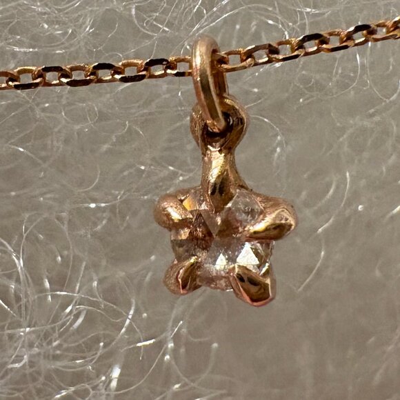 Laurie Fleming Rose Cut Diamond Moondew Necklace 14k Rose Gold - Picture 12 of 15